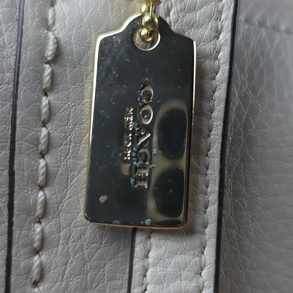 Coach Derby Ivory White‎ Leather Backpack Crossbody Shoulder Bag - Picture 15 of 16
